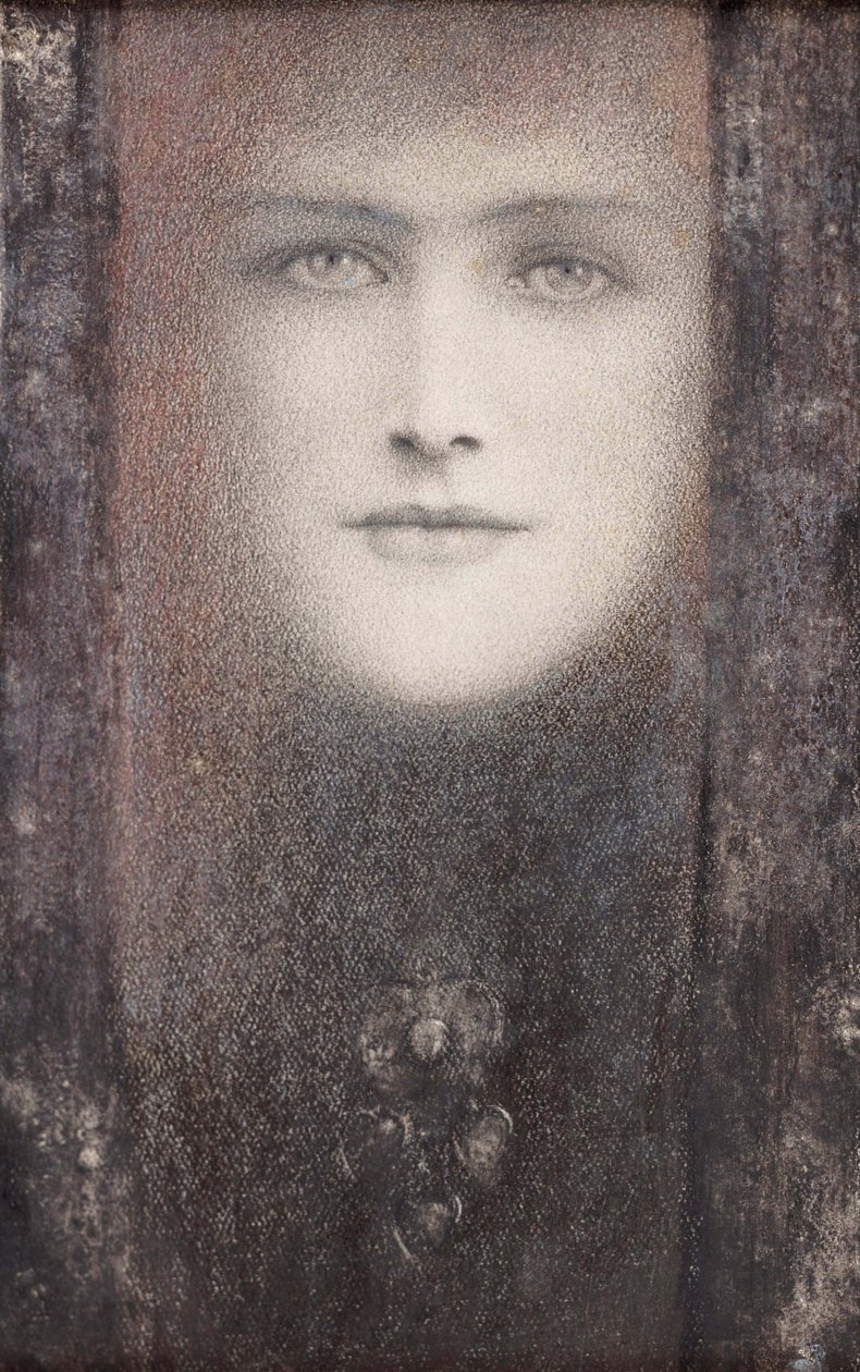 Masken med det svarte teppet, 1892. av Fernand Khnopff