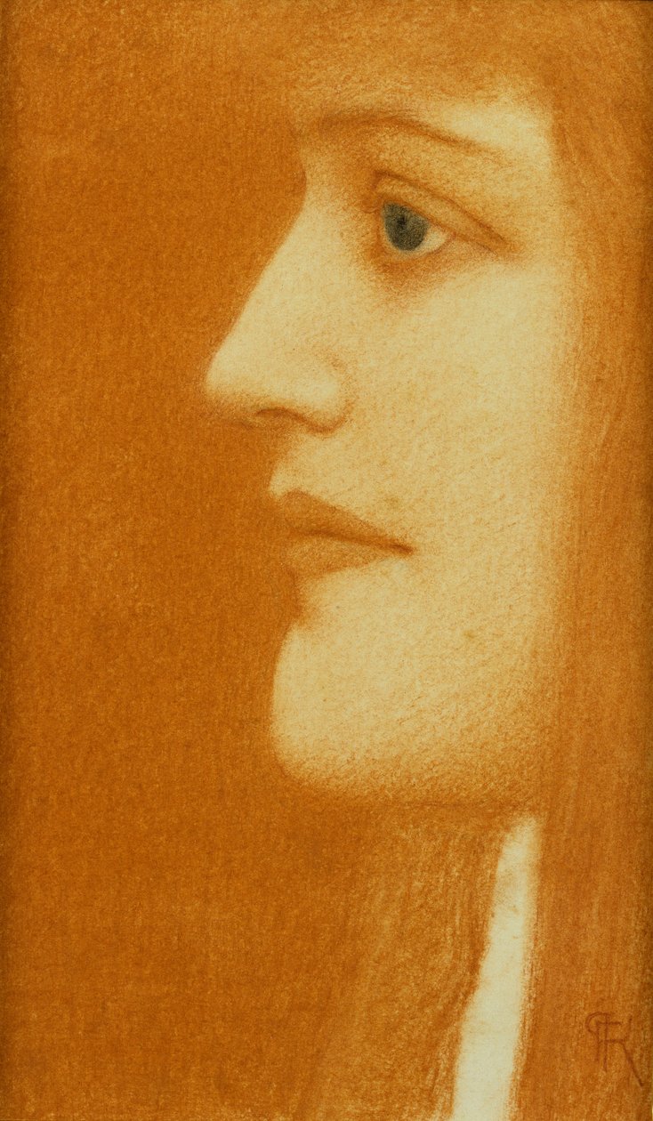 Studie av en kvinne i profil, 1910 av Fernand Khnopff