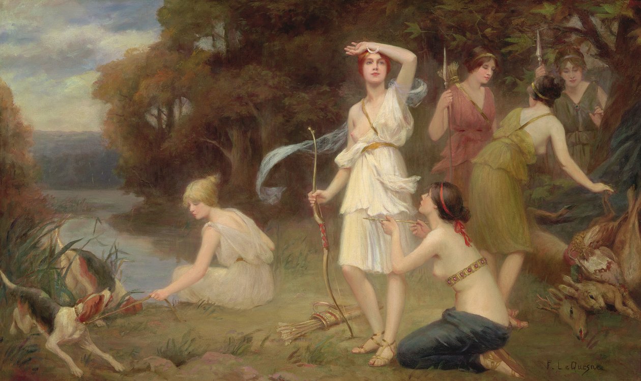 Diana og hennes jaktjomfruer av Fernand Le Quesne