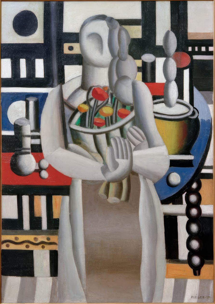 Kvinne med blomster av Fernand Leger