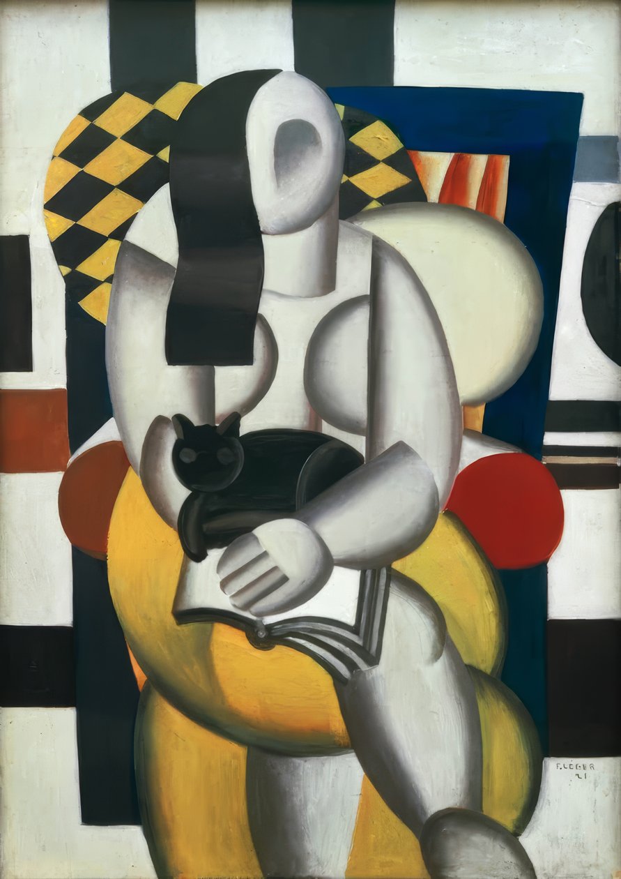 Kvinne med katt av Fernand Leger