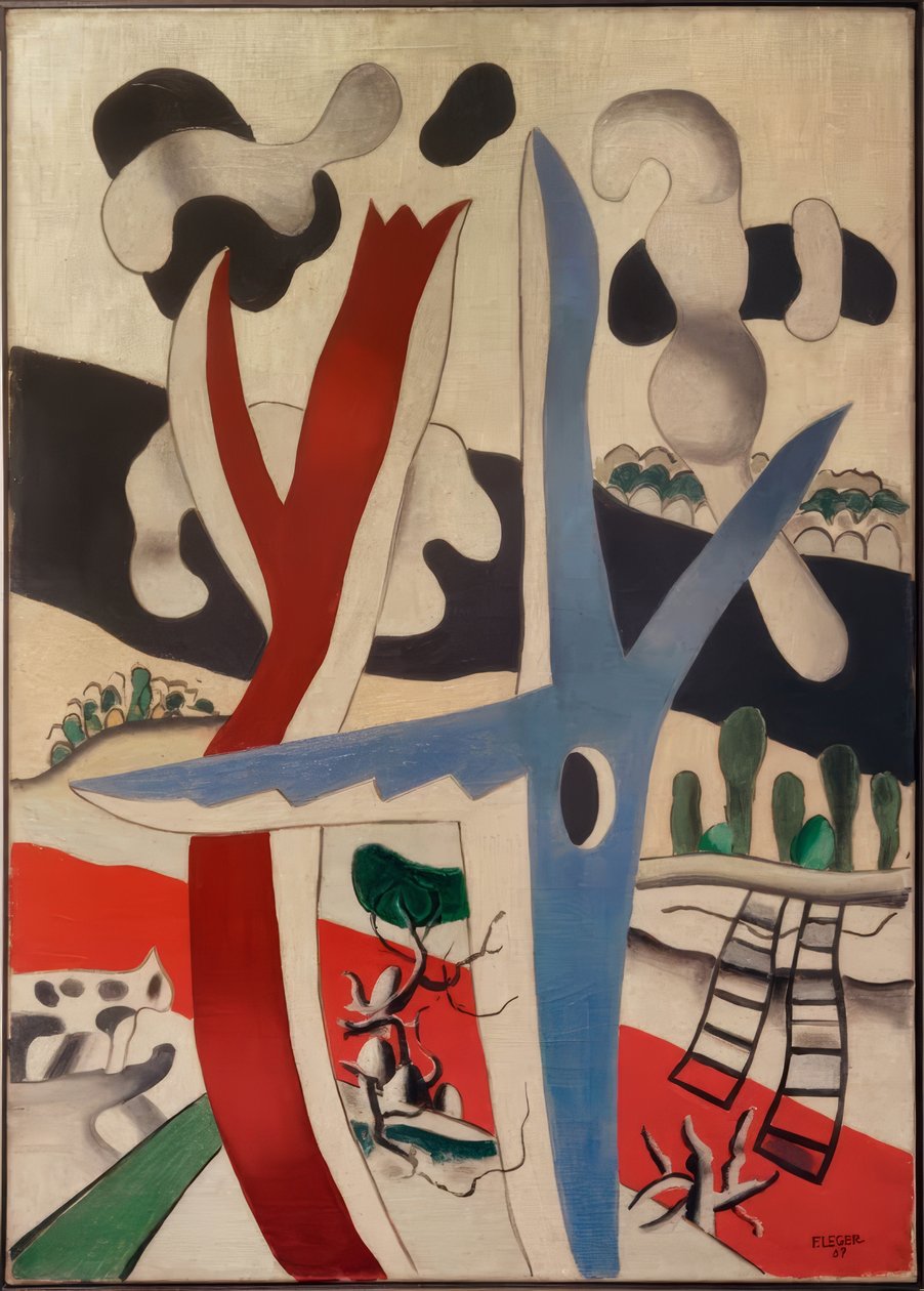 Landskap med blått tre av Fernand Leger