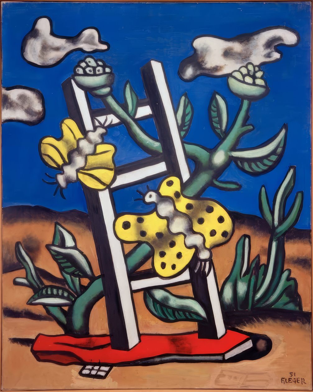 Sommerfugler på en stige av Fernand Leger