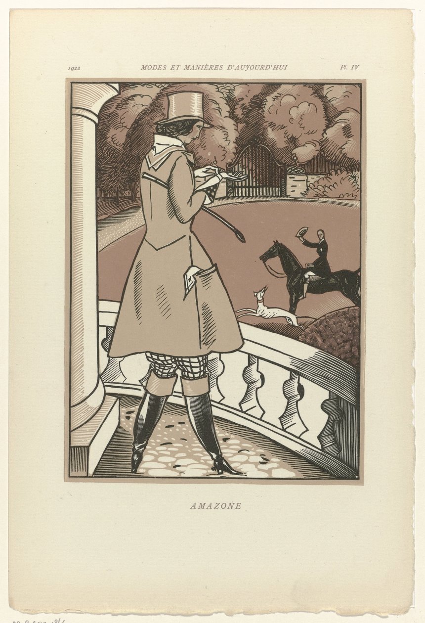 Dagens moter og manerer, 1922, pl. 4: Amazone av Fernand Siméon