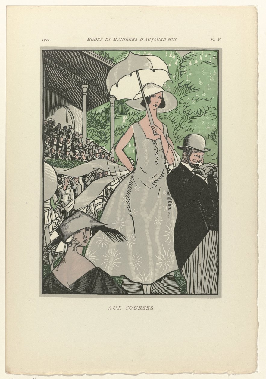 Dagens moter og manerer, 1922, Pl. 5: At the Races av Fernand Siméon