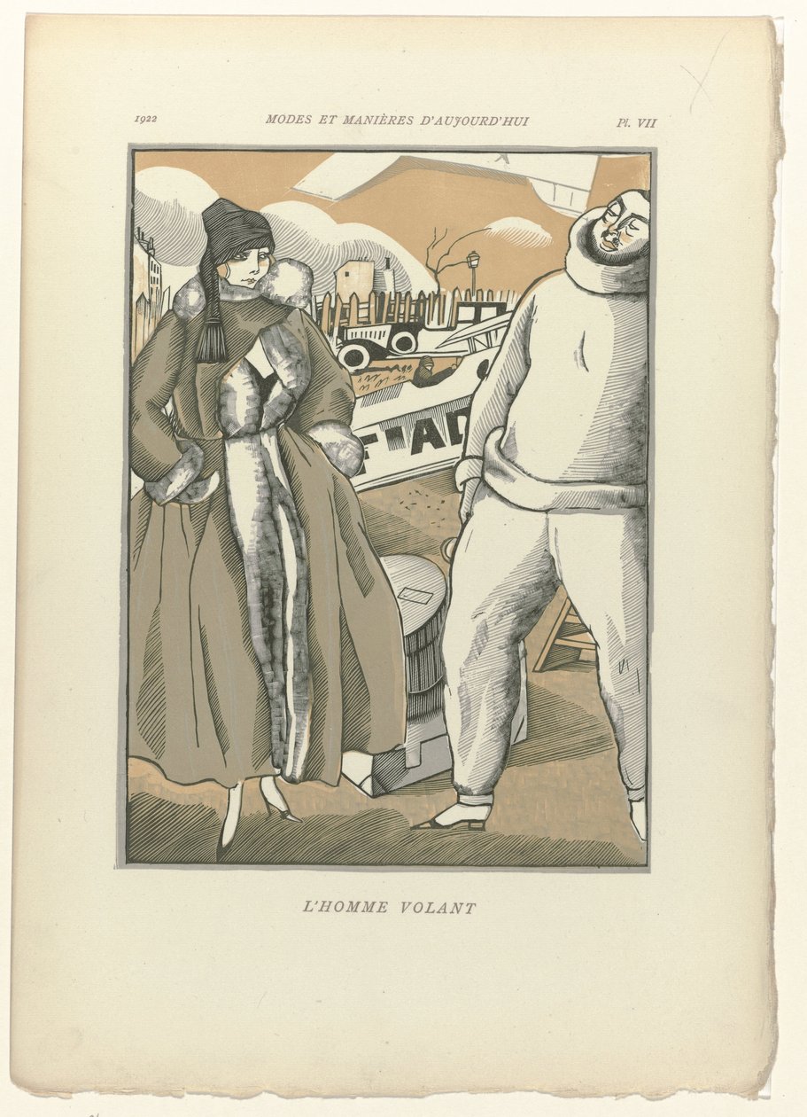 Dagens moter og manerer, 1922, Pl. 7: The Flying Man av Fernand Siméon