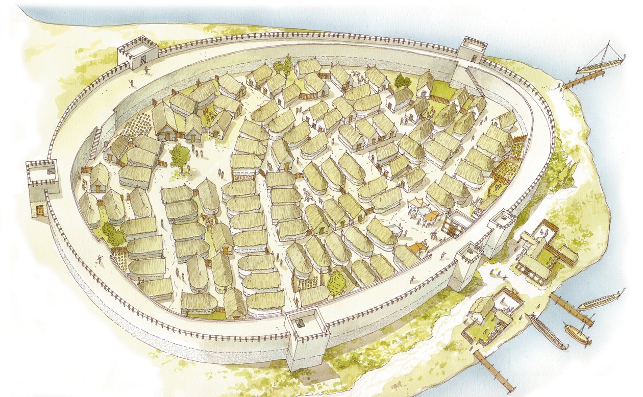 Hellas. Polis (by) 8. århundre. Gjenoppbygging av Fernando Aznar Cenamor