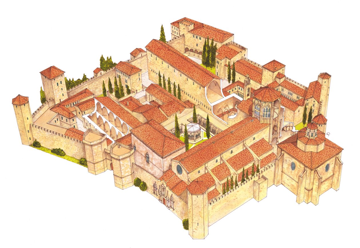 Poblet kloster. Catalonia, Spania av Fernando Aznar Cenamor