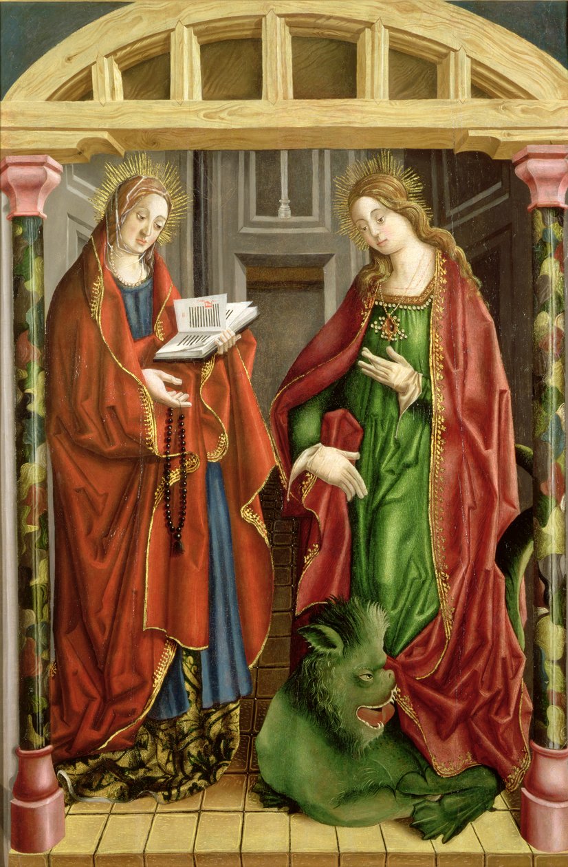 To kvinnelige helgener, muligens St. Maria Magdalena og St. Marta (panel) av Fernando Gallego