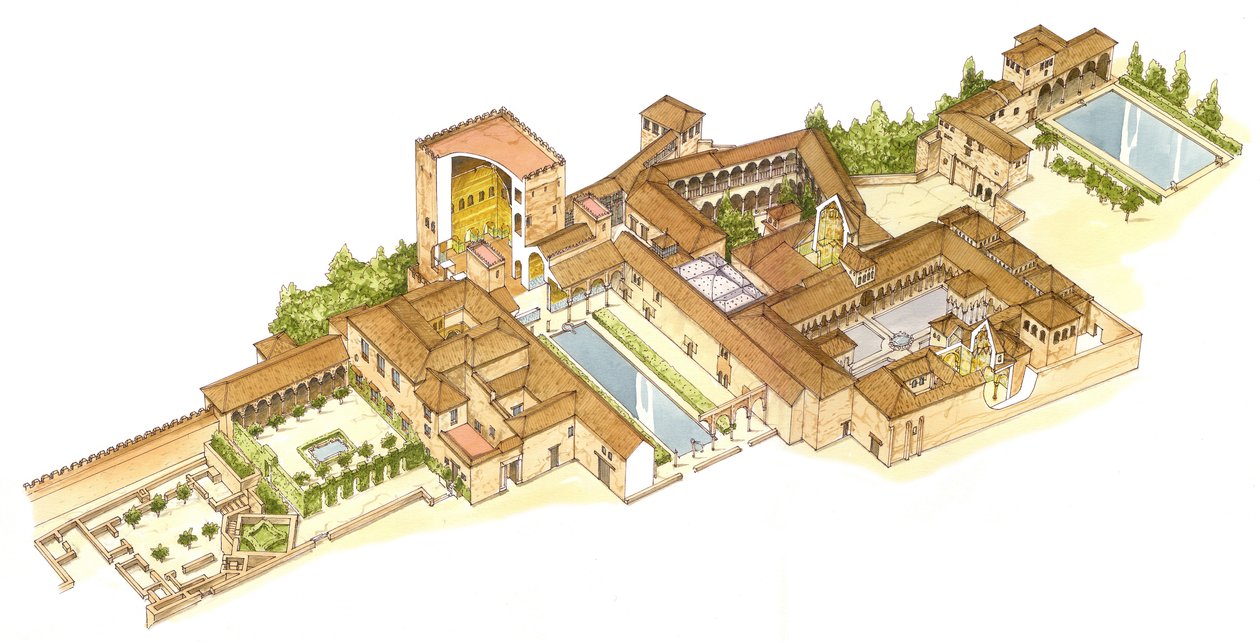 Alhambra, Granada, Spania. Kongelige palasser av Fernando Aznar Cenamor