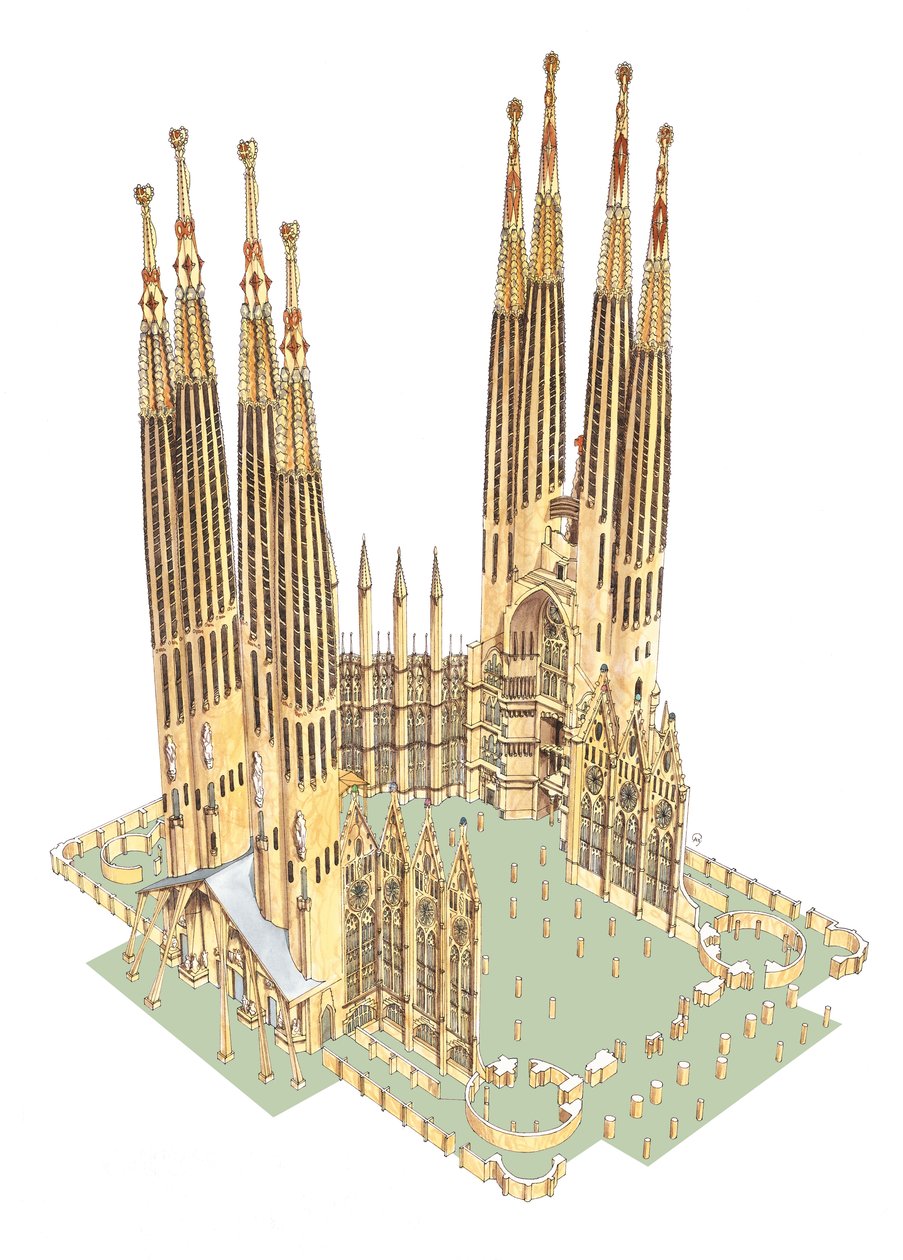 Den hellige familie, Antonio Gaudi. Barcelona, Spania av Fernando Aznar Cenamor