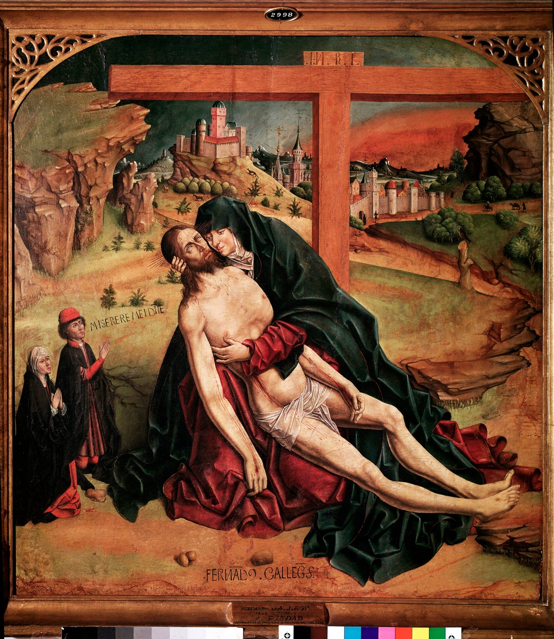 Pieta (blandet metode på panel av Fernando Gallego