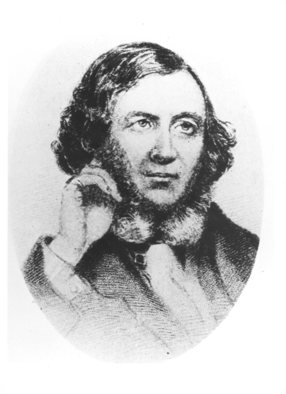 Portrett av Robert Browning (1812-89) 1859 av Field Talfourd