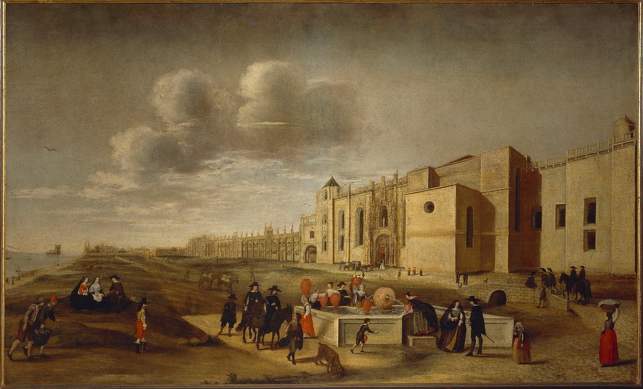 Panoramautsikt over Jeronimos-klosteret og Belem-plassen, Lisboa av Filipe Lobo