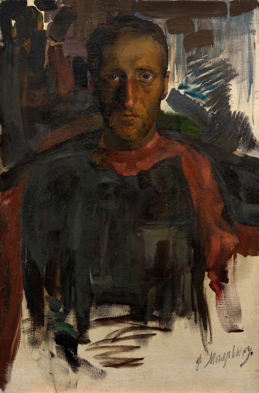 Portrett av poeten Nikolay Gumilyov 1886-1921 av Filipp Andreevic Maljavin