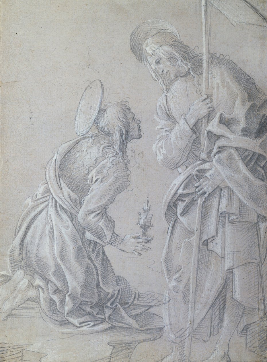 Knelende den hellige Maria Magdalena og den stående Kristus av Filippino Lippi