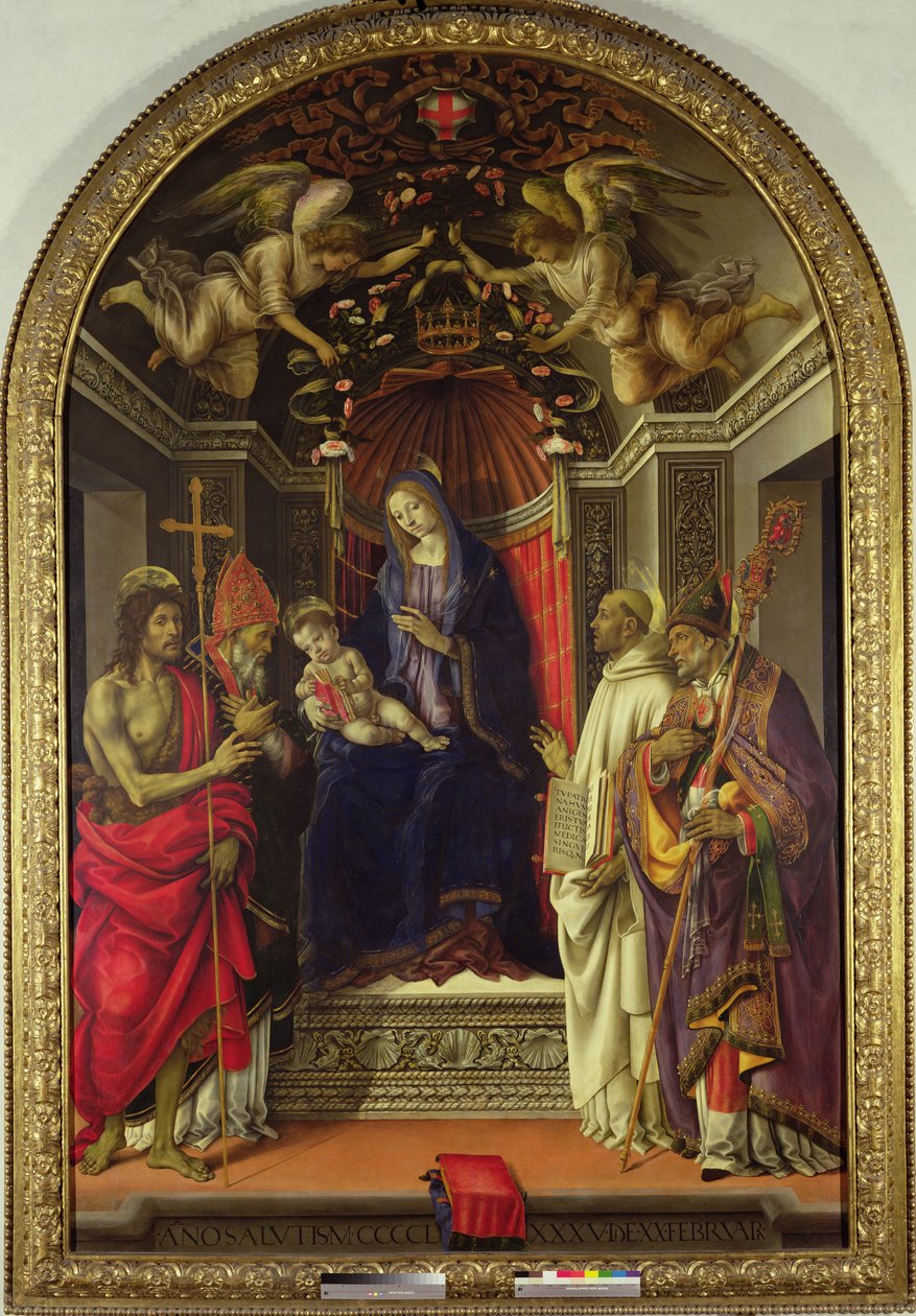 Madonna og barn med hellige, 1486 (tempera på panel) av Filippino Lippi