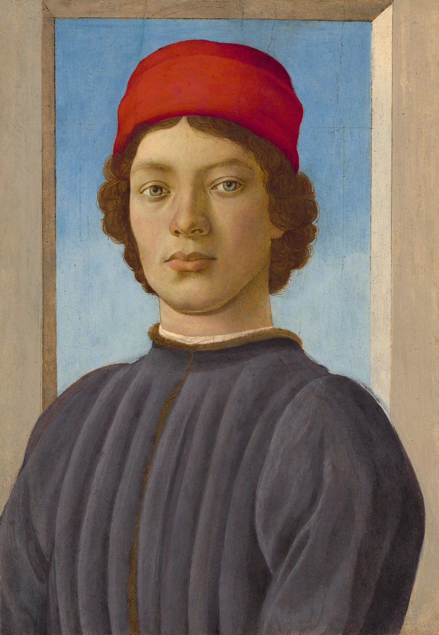 Portrett av en ung mann med en rød hette av Filippino Lippi