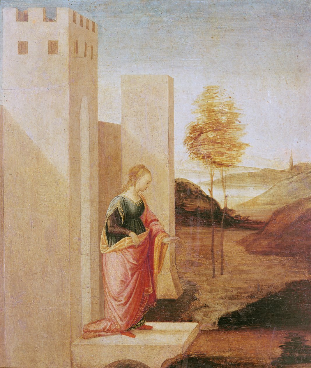 Dronning Vashti forlater det kongelige palasset av Filippino Lippi