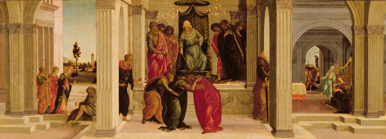 Scener fra historien om Ester av Filippino Lippi