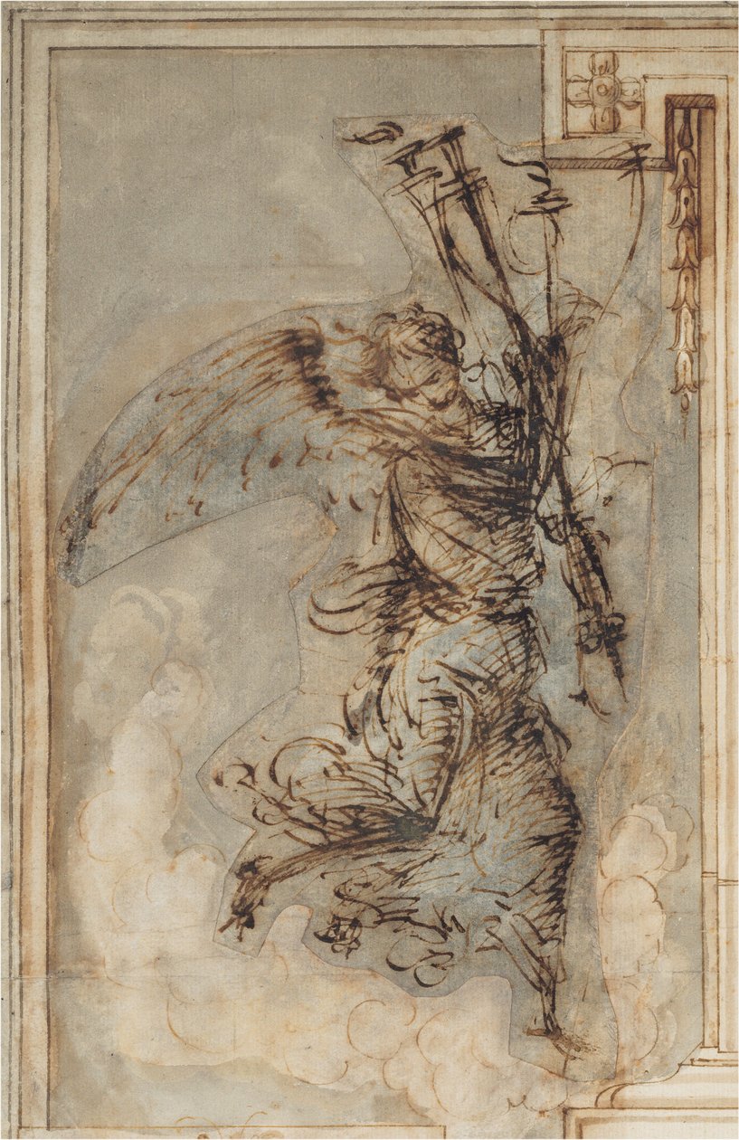 En engel som bærer en fakkel, ca. 1500–1504 (penn- og blekktegning) av Filippino Lippi