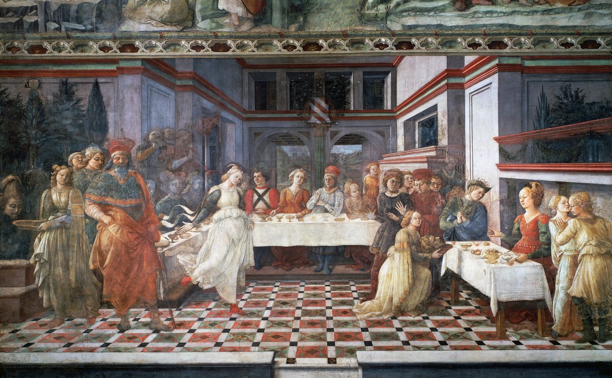 Herodes' bankett eller dans av Salome (fresco) av Filippino Lippi
