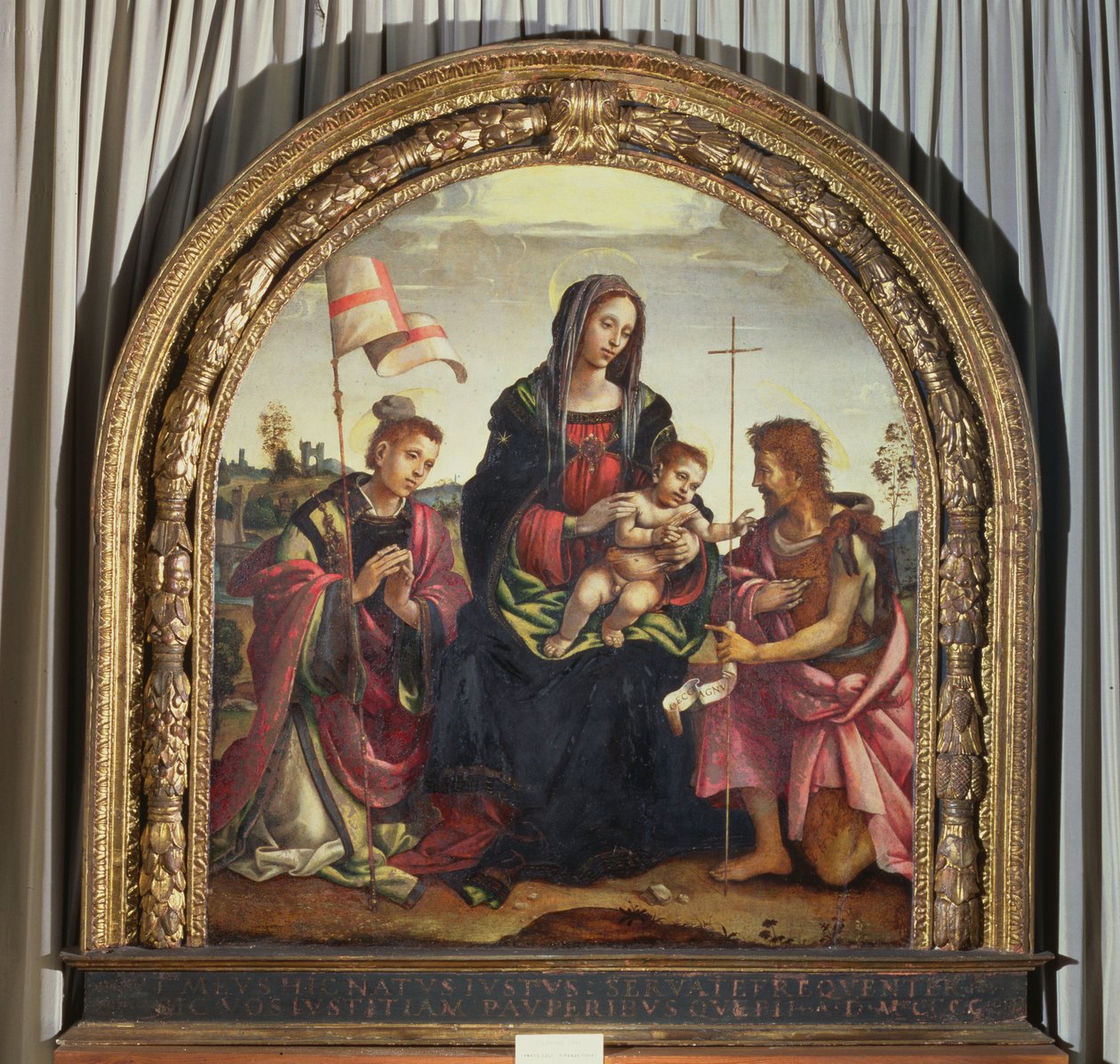 Madonna og barn med SS. Døperen Johannes og Stefanus av Filippino Lippi