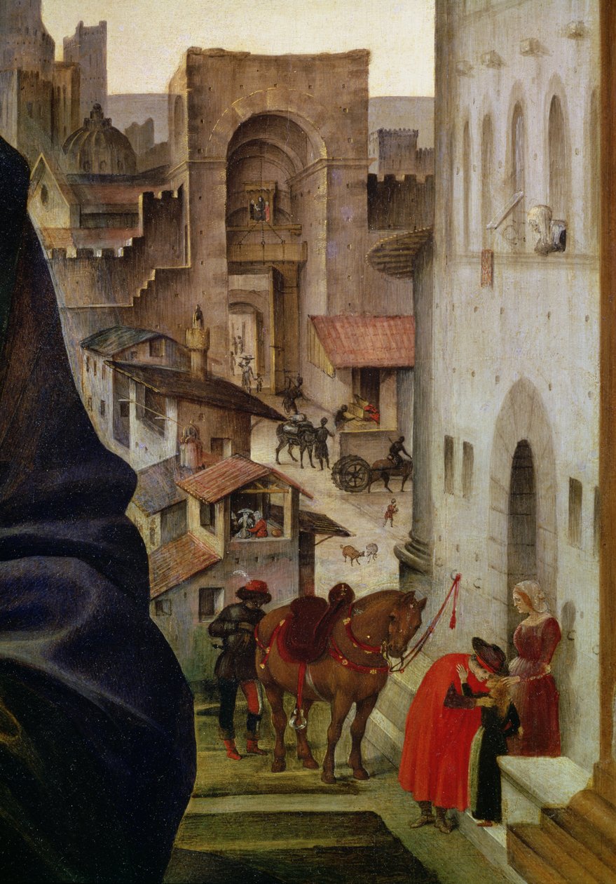 Nerli altertavle, detalj av San Frediano-porten i Firenze, 1494 paneldetalj av 58333 av Filippino Lippi