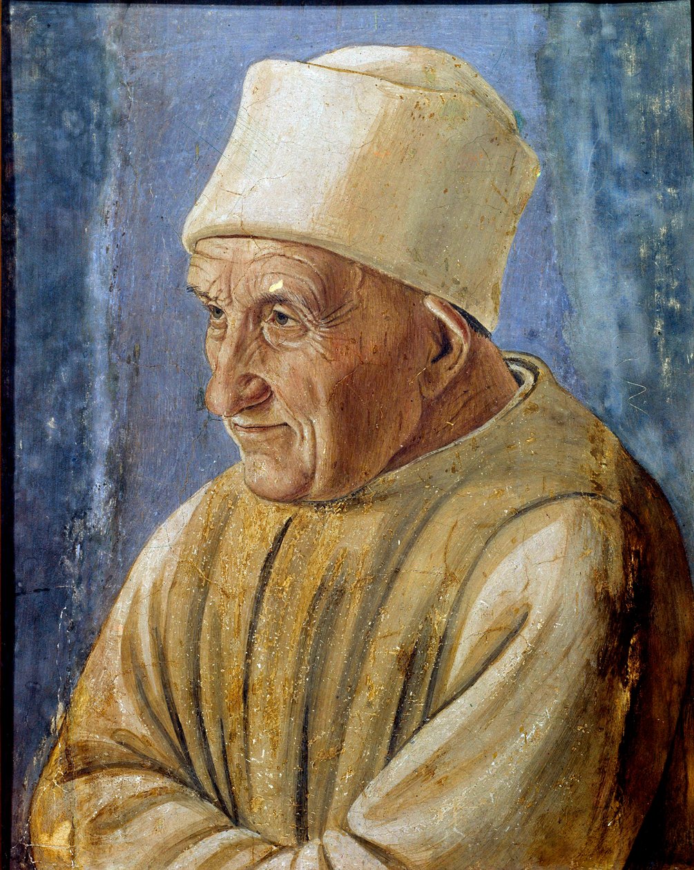 Portrett av det gamle maleriet av filippinske Lippi (1457-1504) 1485 Søn. 0,47x0,38 m Firenze, Galleria degli Uffizi (Kontorer) - Portrett av en gammel mann. Maleri av filippinske Lippi (1457-1504) 1485. 0,47 x 0,38 m. Galleria degli Uffizi (Uffizi), Firen av Filippino Lippi