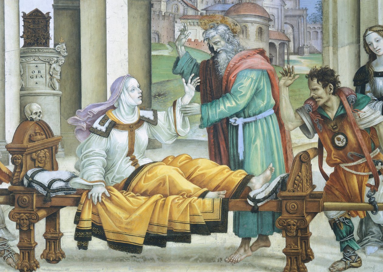 Evangelisten Johannes gjenoppliver Drusiana av Filippino Lippi