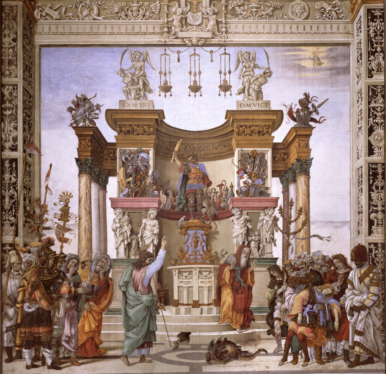 St. Philip utdriver demonen fra Mars-tempelet, sørveggen til Strozzi-kapellet, ca. 1497-1502 (se 208286) av Filippino Lippi