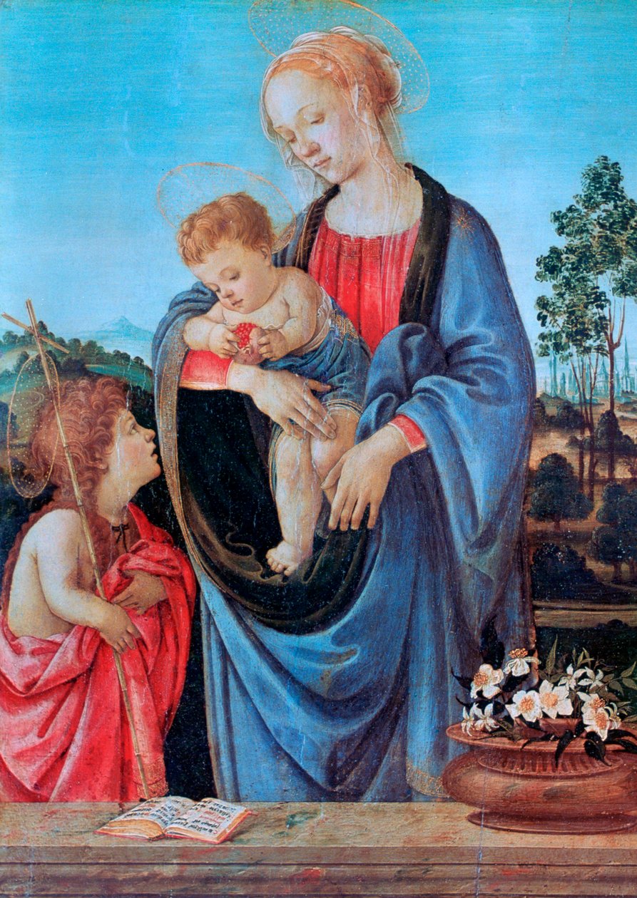 Jomfruen og barnet med Johannes, 1480 av Filippino Lippi