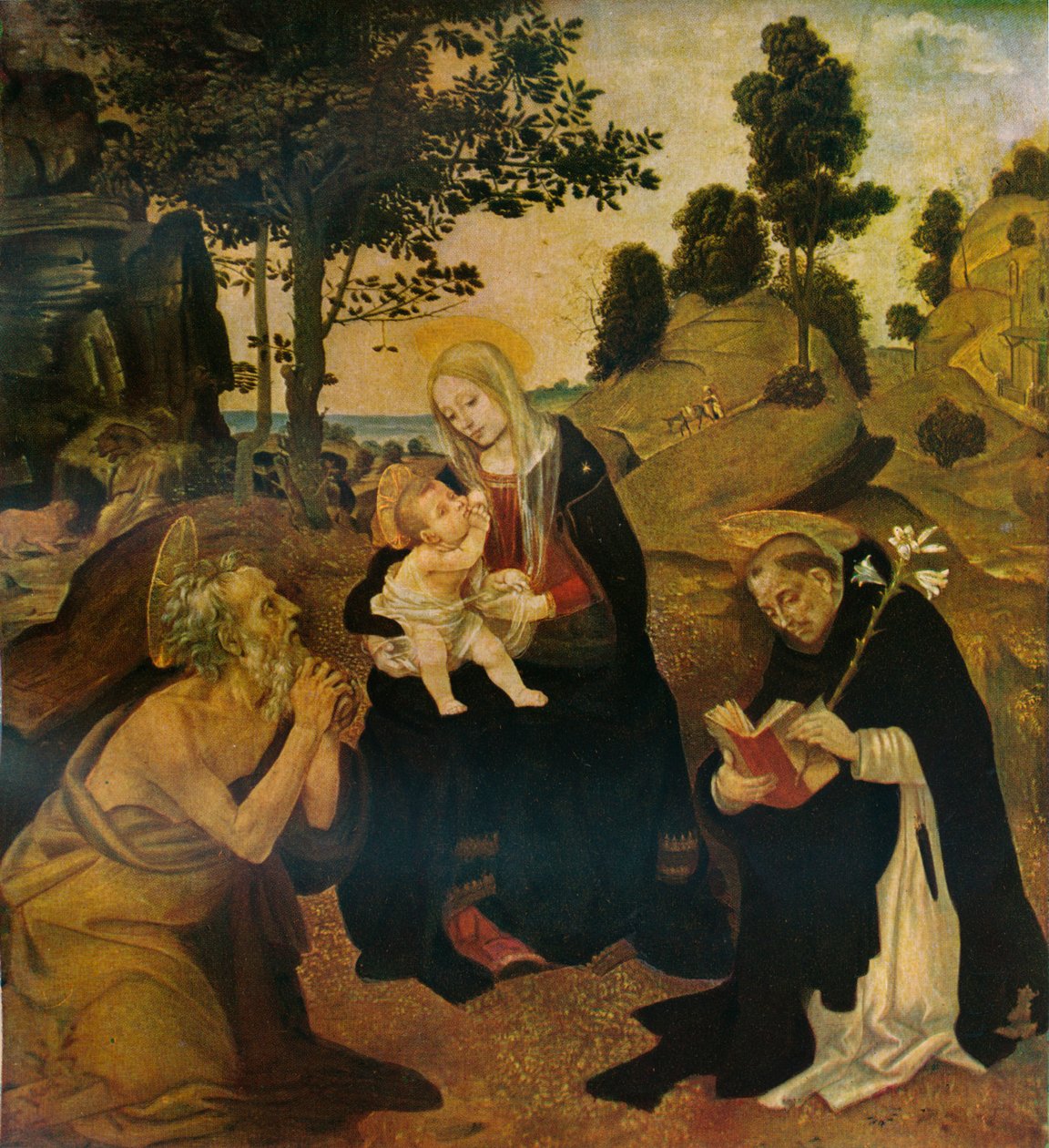 Jomfruen og barnet med de hellige Jerome og Dominic, c1485, 1911 av Filippino Lippi