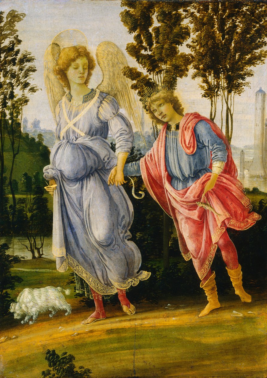 Tobias and the Angel, ca. 1475/1480 (olje og tempera på panel) av Filippino Lippi