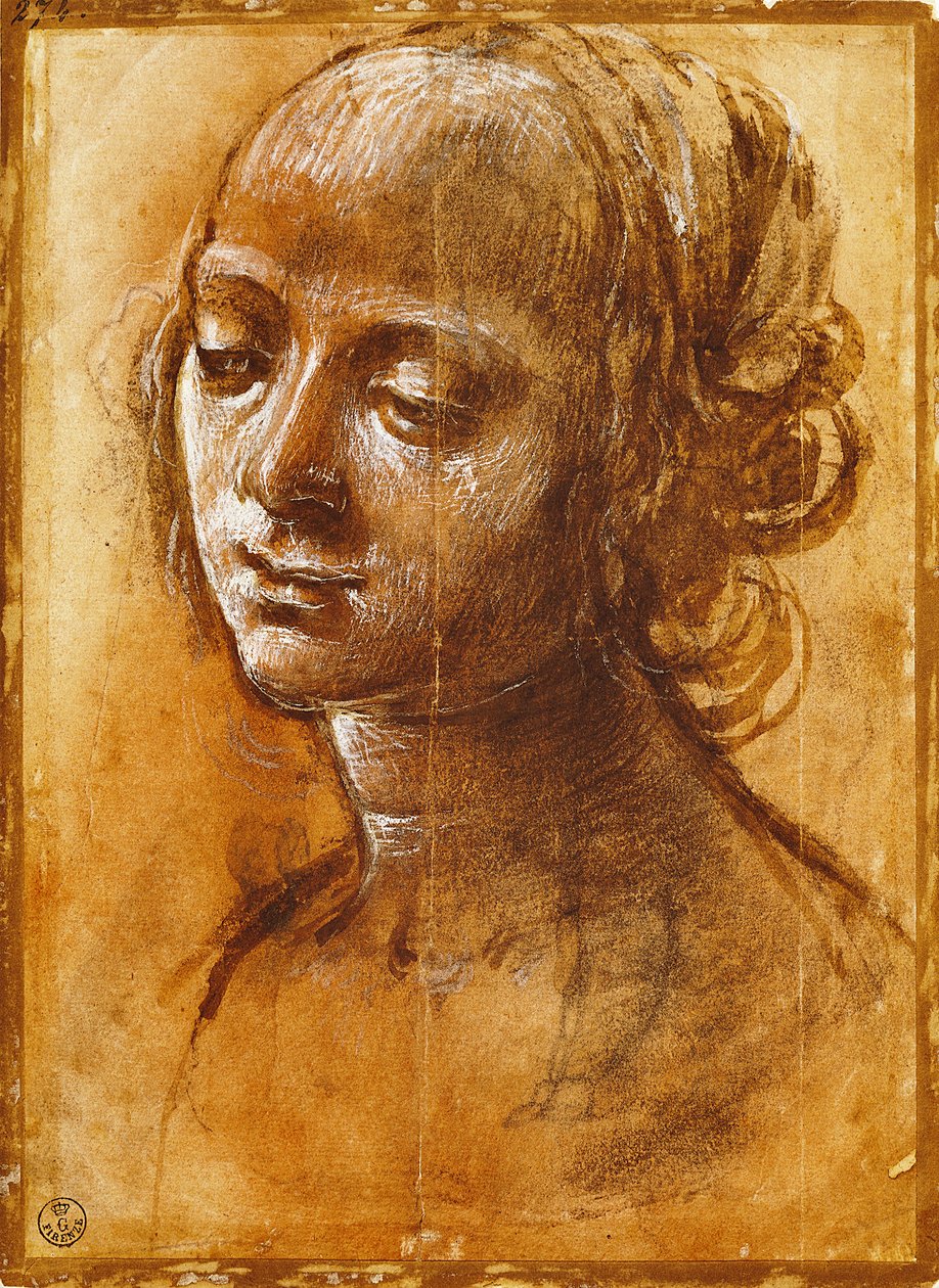 Kvinnefigur, av Filippino Lippi (1457-ca 1504), tegning av Filippino Lippi