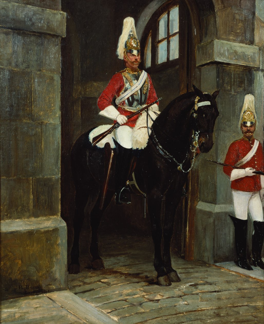 Life Guards on Duty utenfor Whitehall, ca. 1884-85 av Filippo Baratti