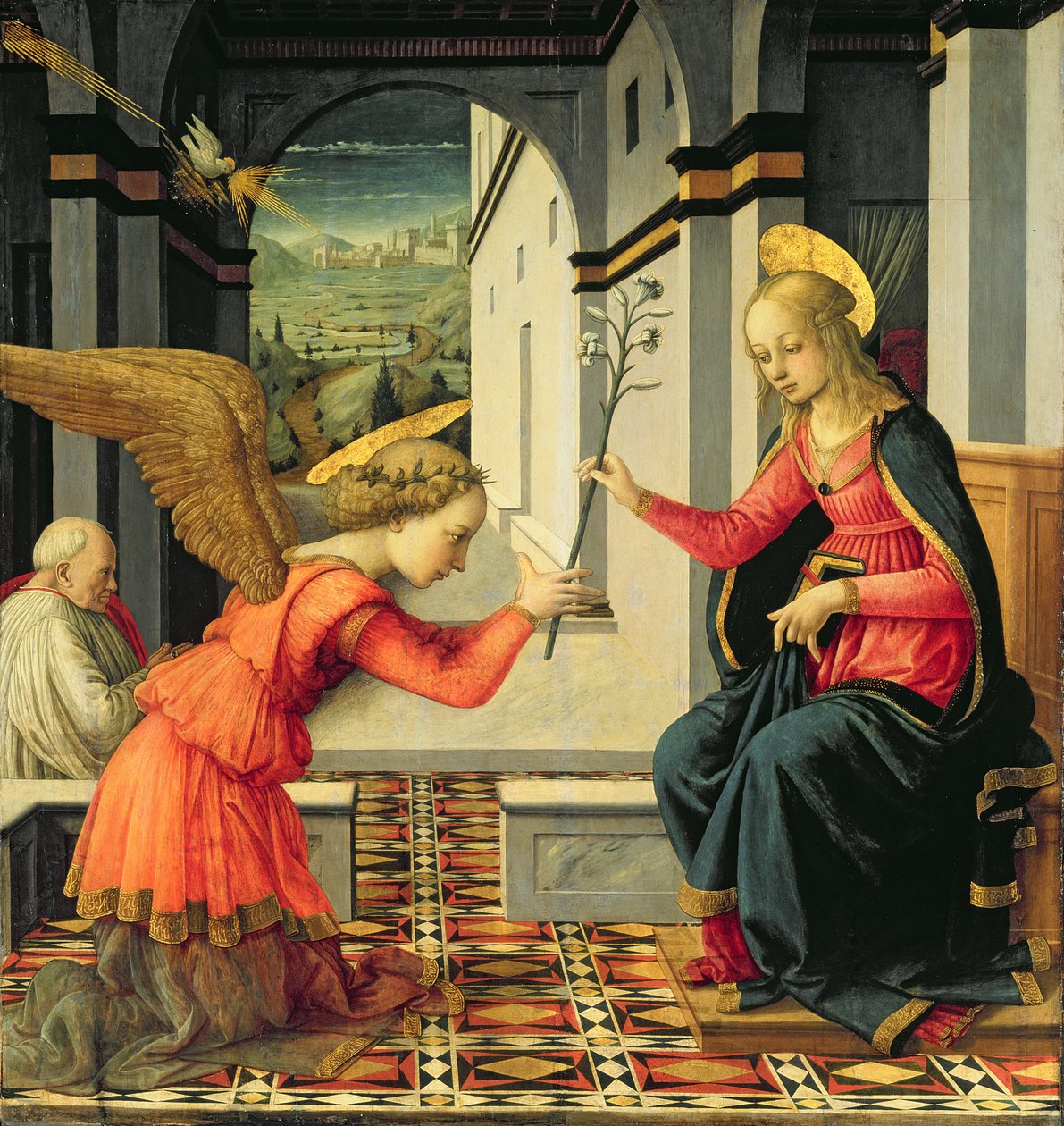 Bebudelsen (tempera på panel) av Filippo (and workshop) Lippi