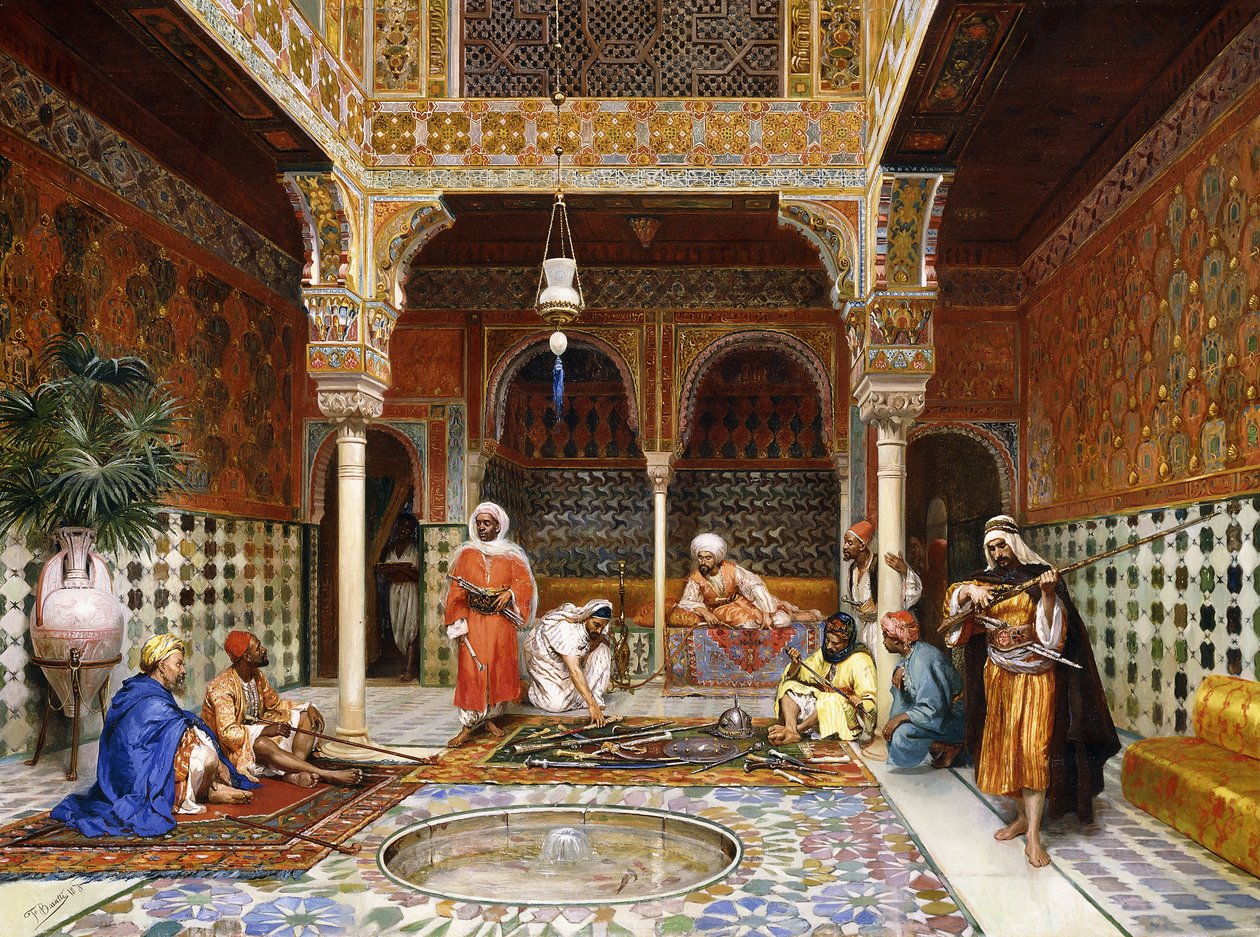 Våpensmeder ved palasset i Alhambra, Granada, 1878 av Filippo Baratti