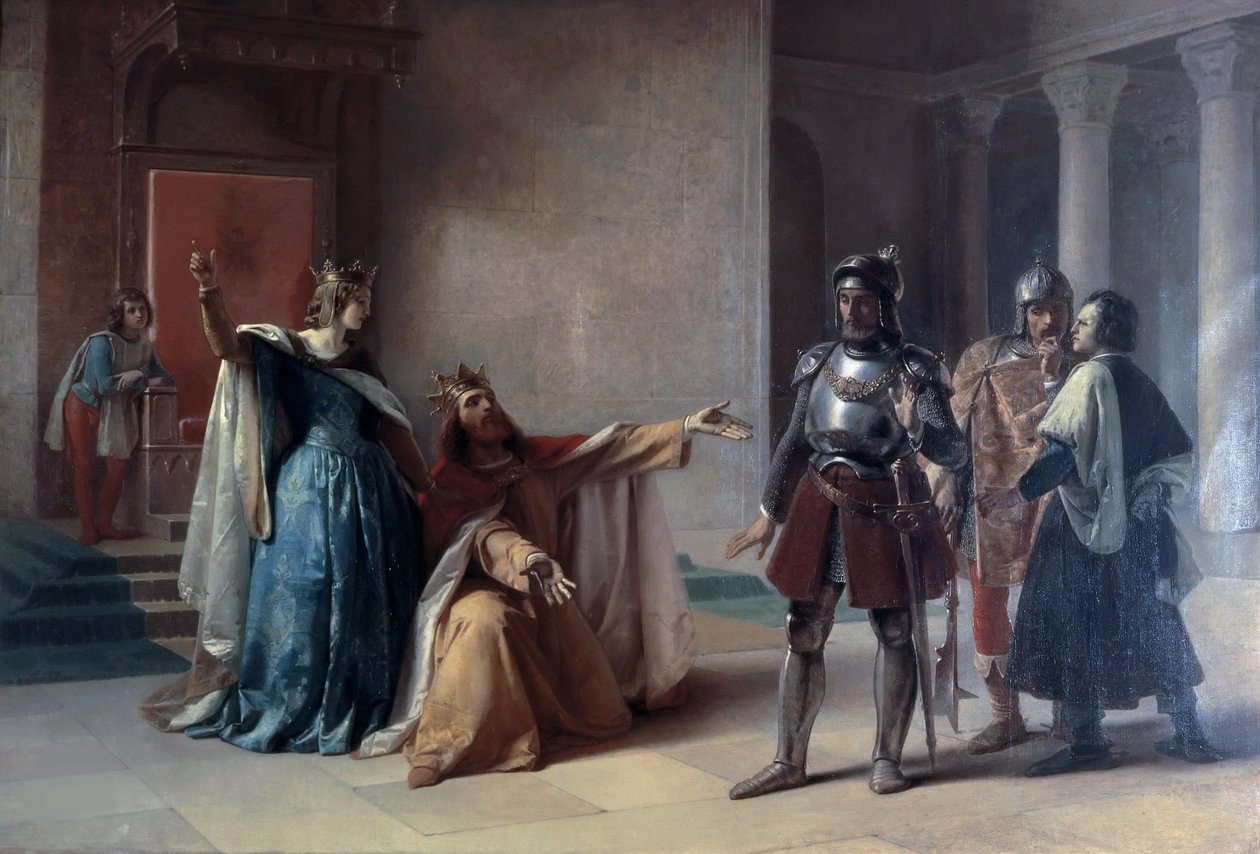 Keiser Frederick Barbarossa og hertug Henrik Løven i Chiavenna, før 1860. av Filippo Carcano