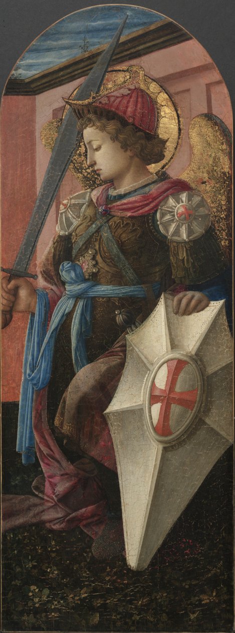 Panel fra en Triptych: Erkeengelen Michael av Filippo Lippi