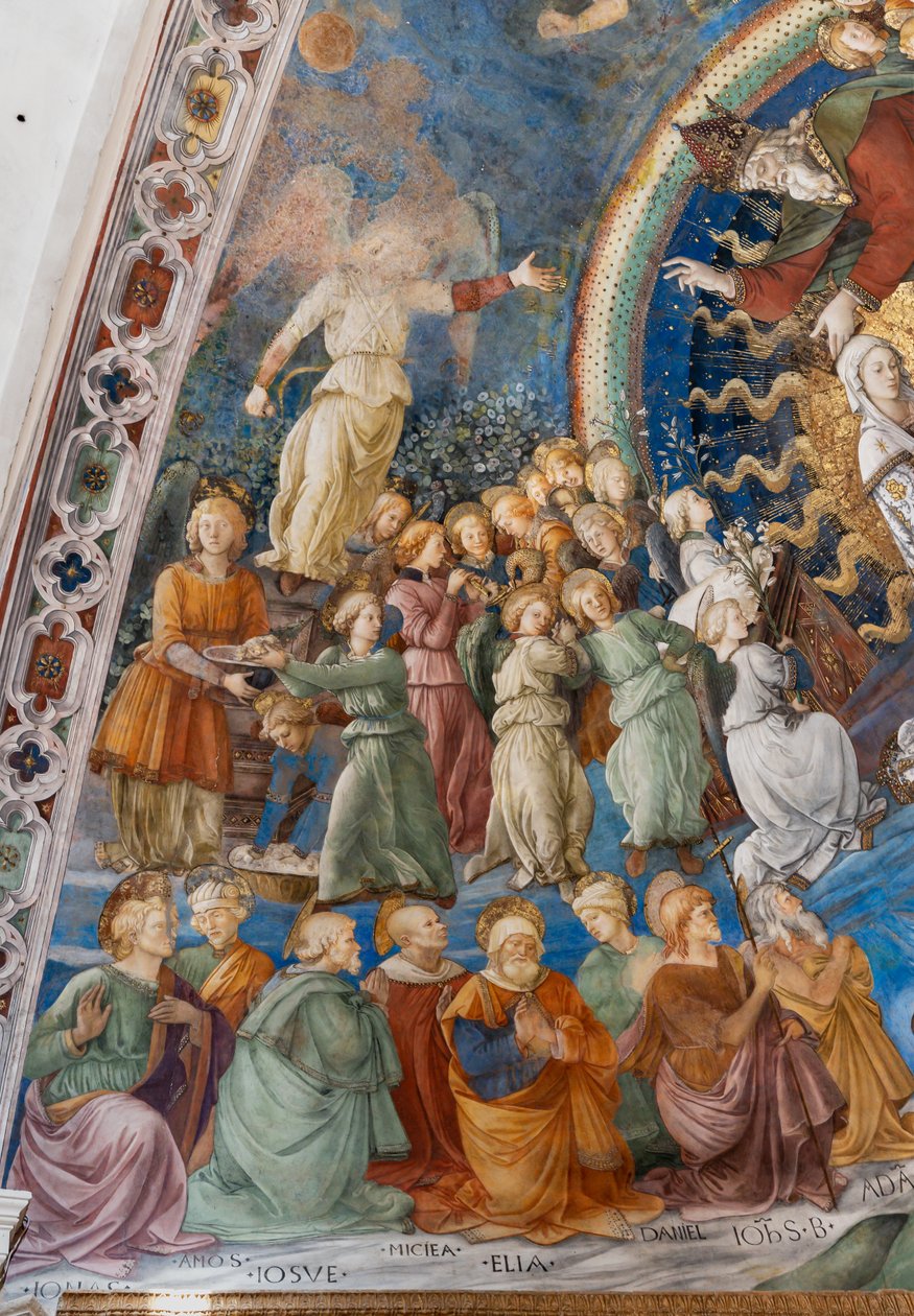 Hellige og engler, detalj av Marias kroning av Filippo Lippi