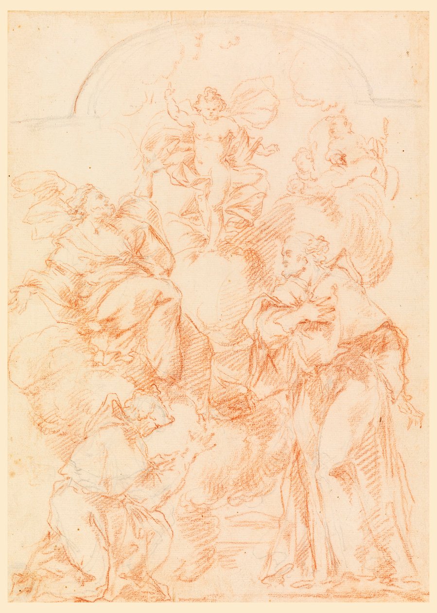Tegning, studie for et altermaleri med Kristusbarnet, 1750–1800 av Filippo Marchionni