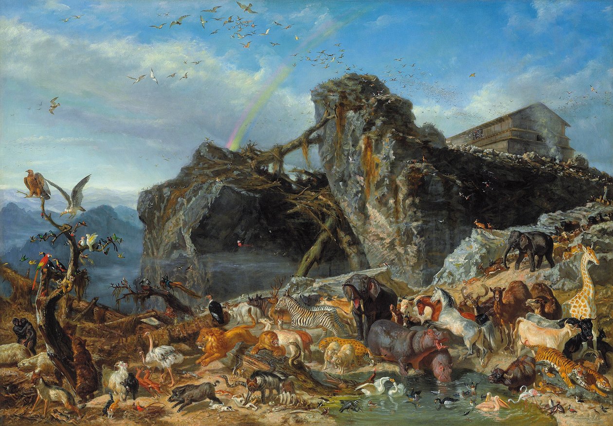 Etter flommen: Dyrenes utgang fra arken, 1867 av Filippo Palizzi