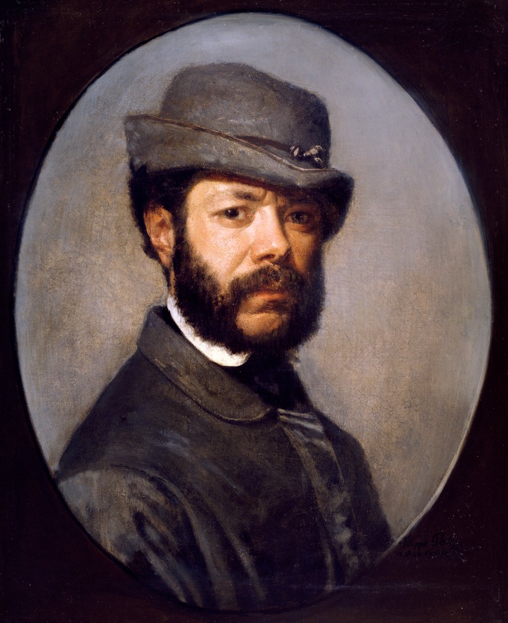 Selvportrett av Filippo Palizzi (1818-1899) (olje på lerret) av Filippo Palizzi