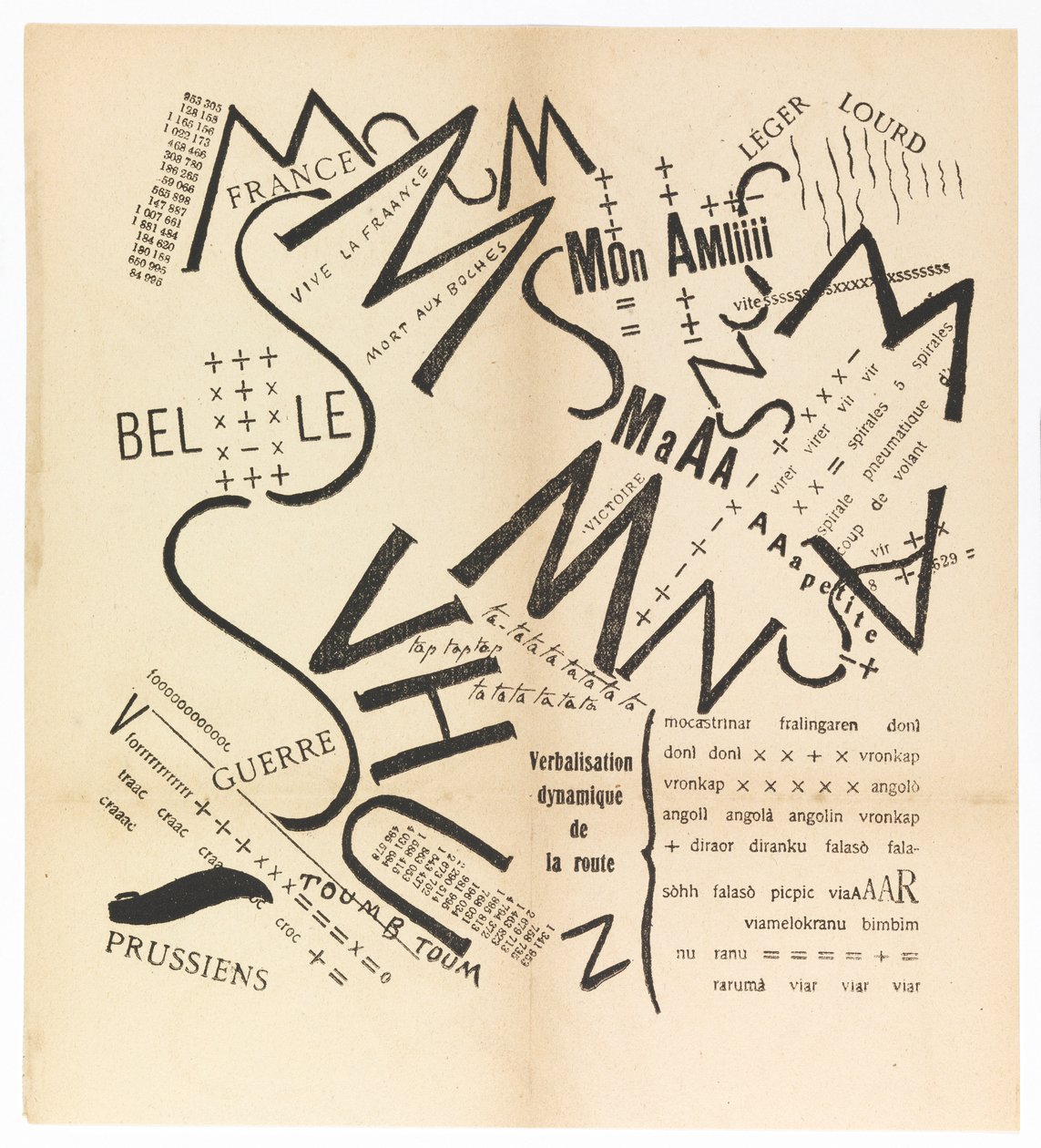 Konsonantord vokaler tall i Freedom. De futuristiske ordene, 1915. av Filippo Tommaso Marinetti