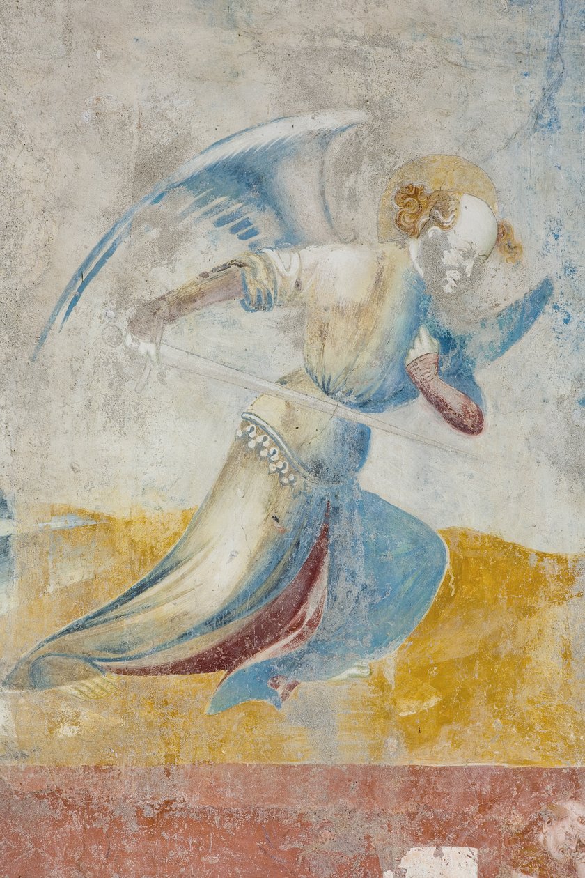 Engel, detalj av den siste dommen, ca. 1400 (detalj av 3496201) av Filippolo de and Veris da Milano Veris da Milano