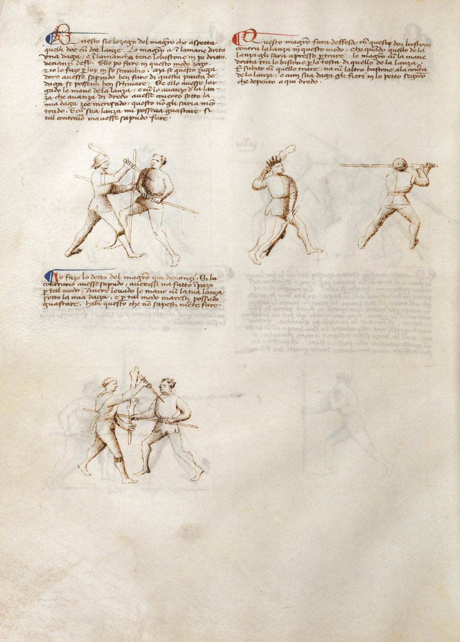 J. Paul Getty Museum Ms. Ludwig XV 13, folio 31v (Venezia, tidlig XV århundre, 279x206 mm) av Fiore dei Liberi