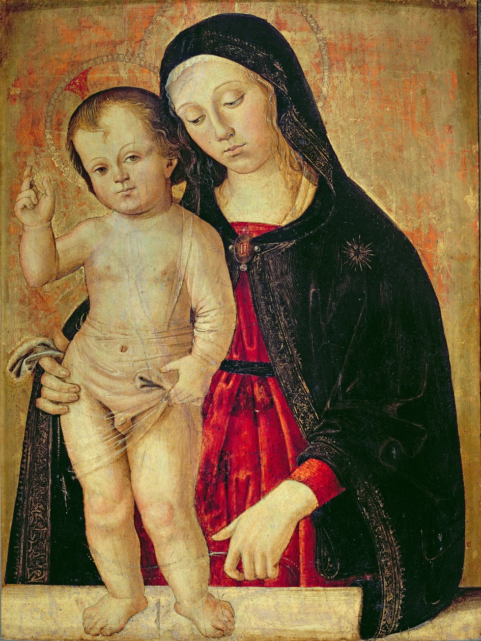 Jomfru og barn (olje på panel) av Fiorenzo di Lorenzo