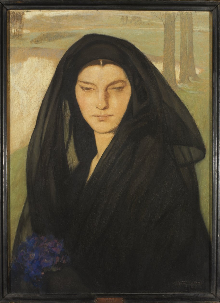 Enigme, 1915 farget kritt på papir av Firmin Baes