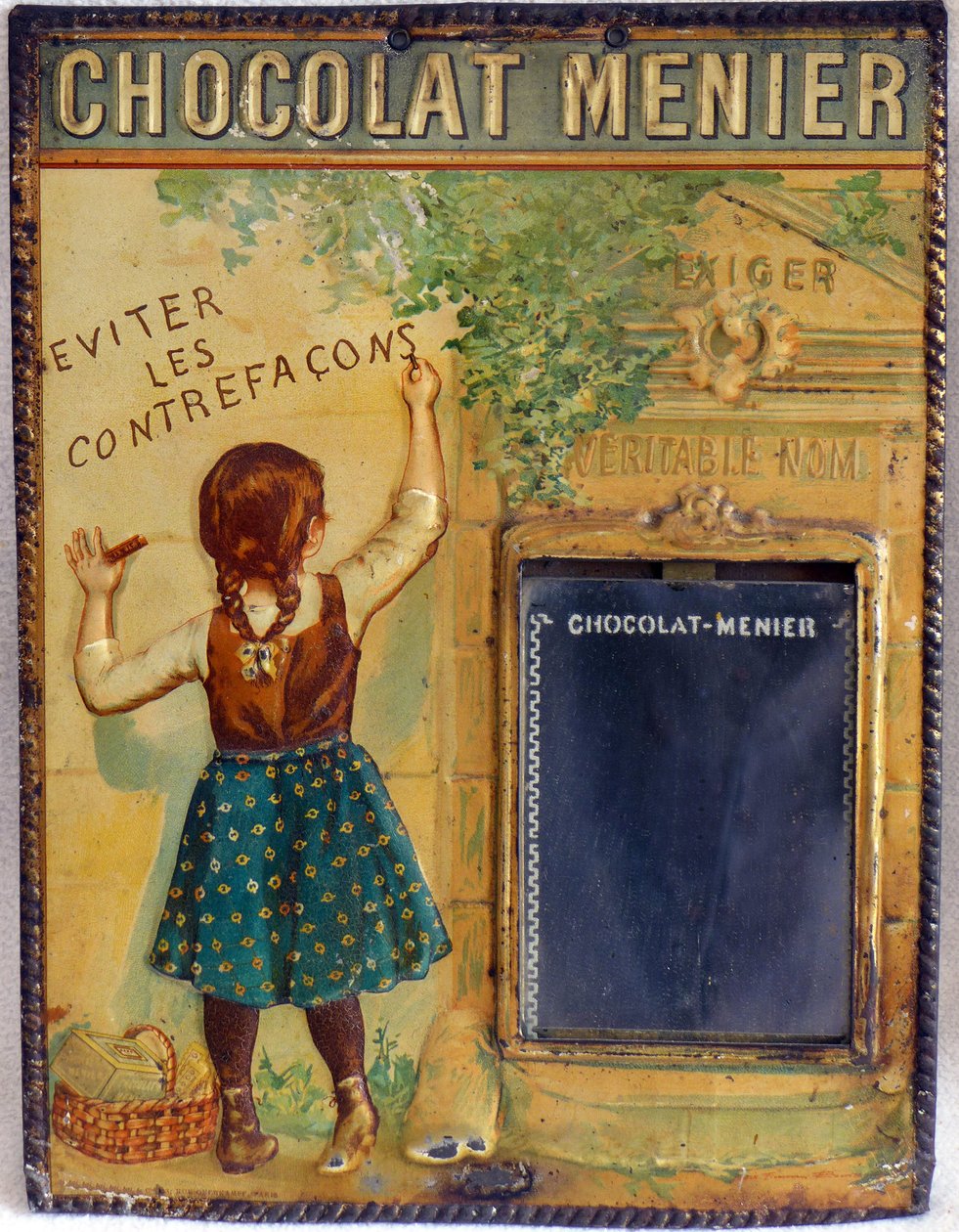 reklameplakett av sjokolade Menier, ca. 1900 (emalje) av Firmin (after) Bouisset